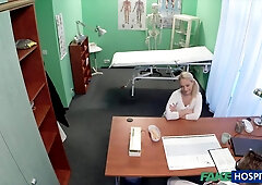 Blonde wannabe nurse ravaged by the doc