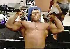 Richard Sosias Lifting Weights and Sexy Posing