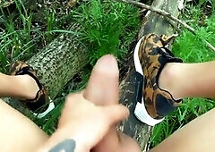 In english, penis masturbation, outdoor cumshots