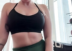 Blonde solo jerking off