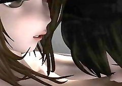 Censured 3D futunari pussy pounding and creampie for busty teen