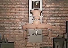 Babe with nice big titties gets slapped on the pussy