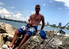 Calhoun Sawyer wanking off in Miami!