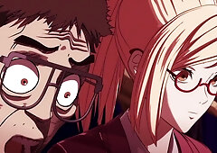 Thrilling animated showdown with fierce passion in a public arena