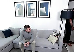 Jizz Orgy: JJ Knight & Will Braun group sex in a Hollywood