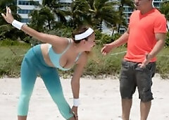 Hot bodacious sexy chick Ivy Rose gets fucked by her freelance trainer friend after doing some nice physical workout.