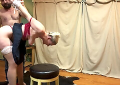 Milf Gets Bound For A Face Fuck Then Climbs On Top Before Being Picked Up And Fucked P1