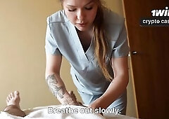 Physiotherapist making me glad end massage for an additional bonus. Part 1