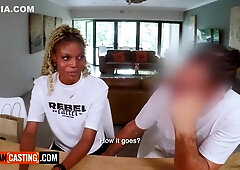 She Squirts - Big Tits Ebony Teen 18+ Tight Pussy Pounded In Amateur Interracial Casting