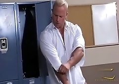 Nick Fabian gets ready for his workout