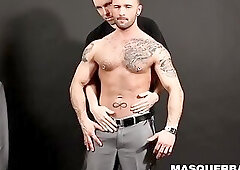 Inked and pierced athlete cums after being deepthroated