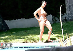 Youthful spanish teen playgirl sweeping the floor with her cunt