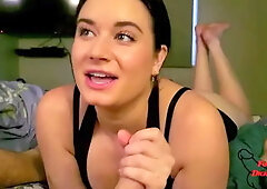 Girlfriend Tells You About Cheating Threesome while Jerking You Off!!