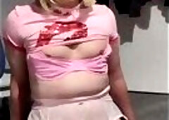 Sissy Holly riding BBC dildo