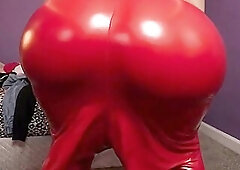 My curvy stepmom with an highly giant booty twerks seductively from behind in constricted red leggings. This babe disrobes 'em down sluggishly sh