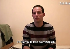 Balding beauty pays off debts with bareback anal