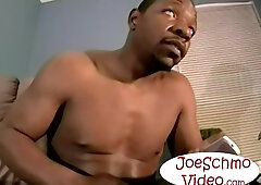 Black dude with dadbod sucks skinny dick while jerking off