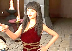 Young mom with a big butt in a visual novel game