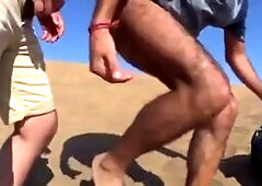 Bareback Outdoor Adventure With A Stranger On A Dune