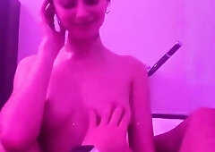 Angel Enjoys Blowing In Bathroom