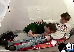 Cute Karel Fox pounded doggystyle after camping trip blowjob