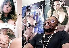 Nice-looking Tattooed Transgender Hotty Jerking Off Her Hard Cutie Shlong And Cumming For Us