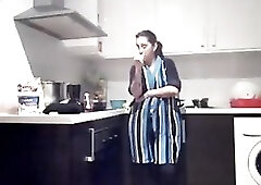 WHITE EUROPEAN CHICKS DRILLED IN KITCHEN