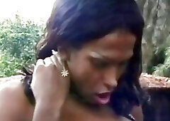 Hardcore outdoor nailing with a busty shemale babe Suzana Holmes