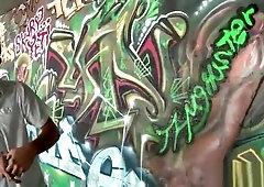 Black thug sucking and fucking two guys part2
