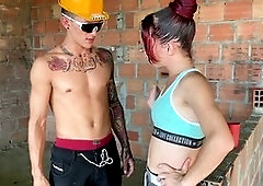 European, cums inside