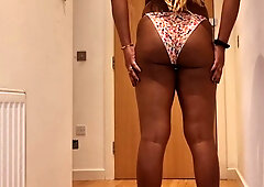 Teasing A Delivery Guy Opening The Door Just In My Knickers