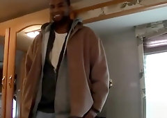 Black dude Dorky comes in a for a wank and a blowjob