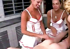 four ladyboy nurses gangbang patient