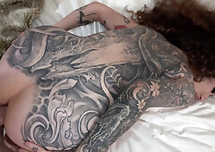 Tattooed brunette Arabelle Raphael and POV anal sex