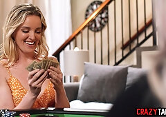 Poker night and fisting for arousing babe