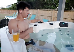 NastyTwinks - Outdoor Bathroom - Jay Angelo Takes Bathroom When Jordan Haze Joins, No condom Bathroom Boink