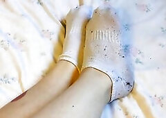 hawt little indecent white ankle socks
