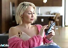 ADULTMOBILE - Bombshell MILF Gets Her Tits And Body Painted With Her Horny Stepson's Cum