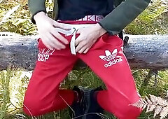 Outdoor jerk with big cock