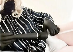 morning sissy cums in panties with toy