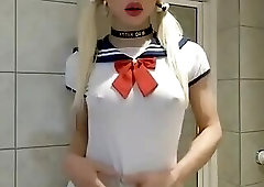 Crossdresser in Slutty Makeup Playing Dressup Asa Asia