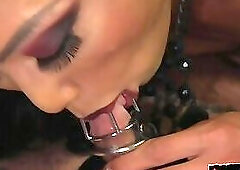 Amazing transgender domina punishes a slave