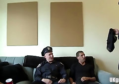 Meaty beef whistle faggot 3some with facial cumshot