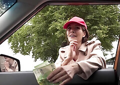 Skinny amateur slut Mia Moone gives up her pussy for some cash