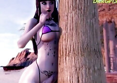 Brunette Hair Gal Likes to Ride TRANSSEXUAL Dongs