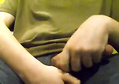 Stroking off with torrid lube and a large climax