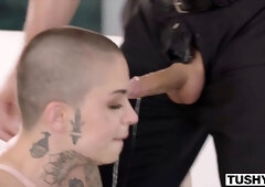 Tattooed Babe Gets Her Ass With Leigh Raven And Mick Blue