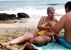 We were hawt on the beach and we were nearly surprised