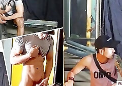 Big cock Asian guy fucked a guy he met at his gym club.