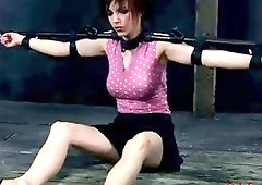 Bound redhead girl loves to be in pain BDSM porn